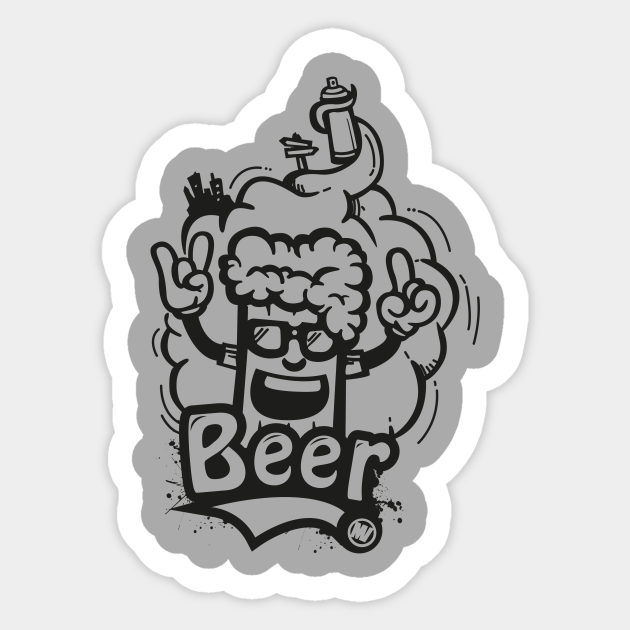 beer graffiti Beer Sticker TeePublic